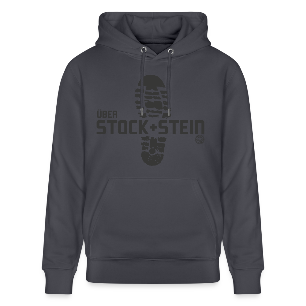 Bio-Unisex Hoodie mit Motiv über Stock + Stein