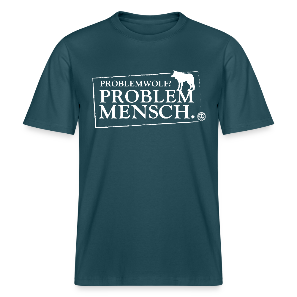 Bio-Unisex T-Shirt mit Motiv "Problemwolf? Problem Mensch."