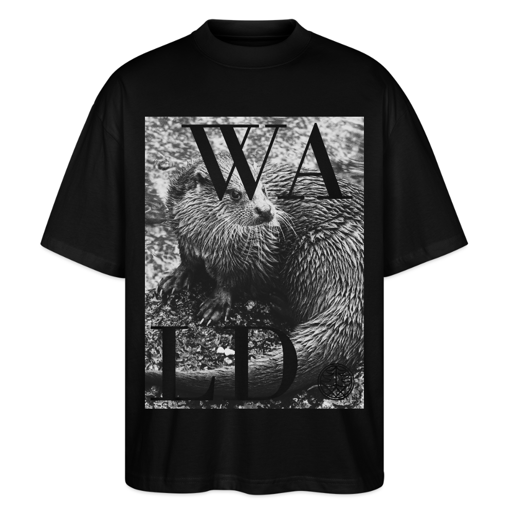 Oversize Bio-T-Shirt mit Waldtier Fischotter Motiv